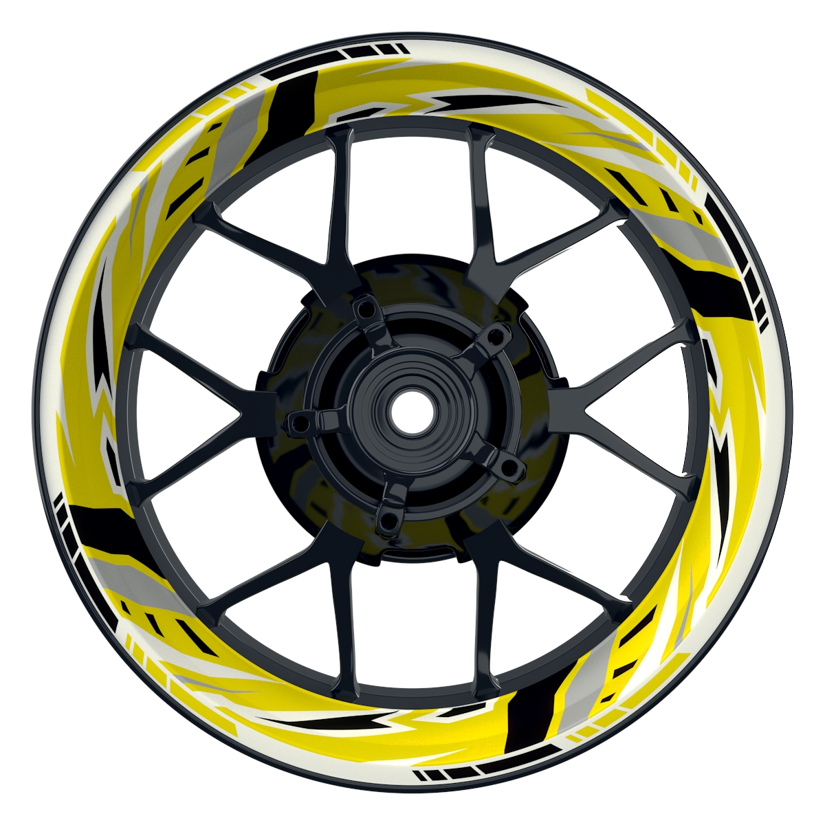 RACING V5 gelb Wheelsticker Felgenaufkleber