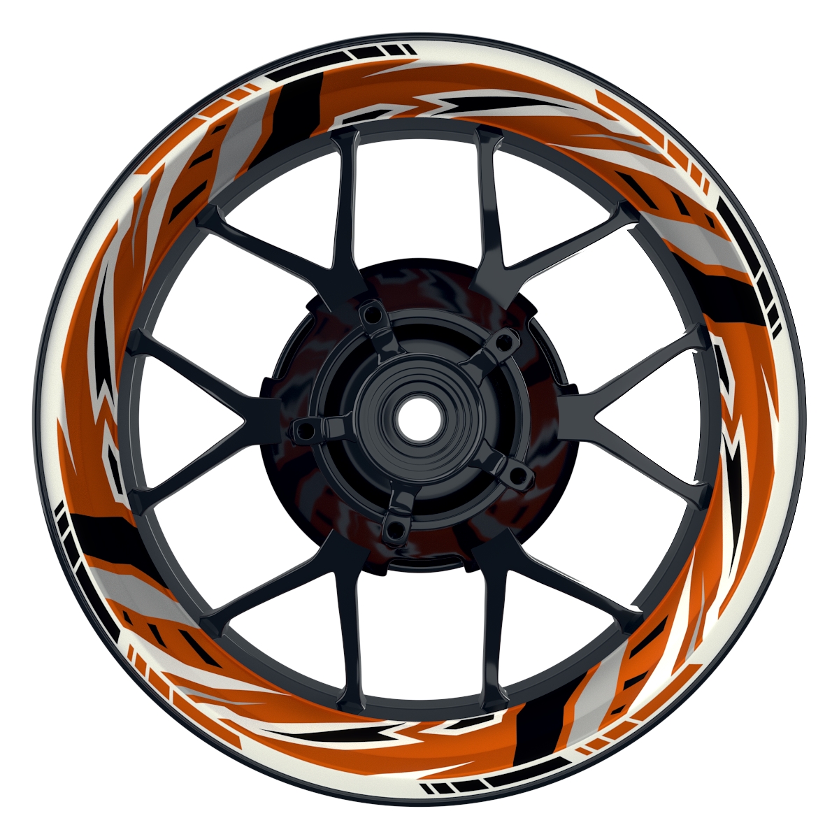 RACING V5 orange Wheelsticker Felgenaufkleber