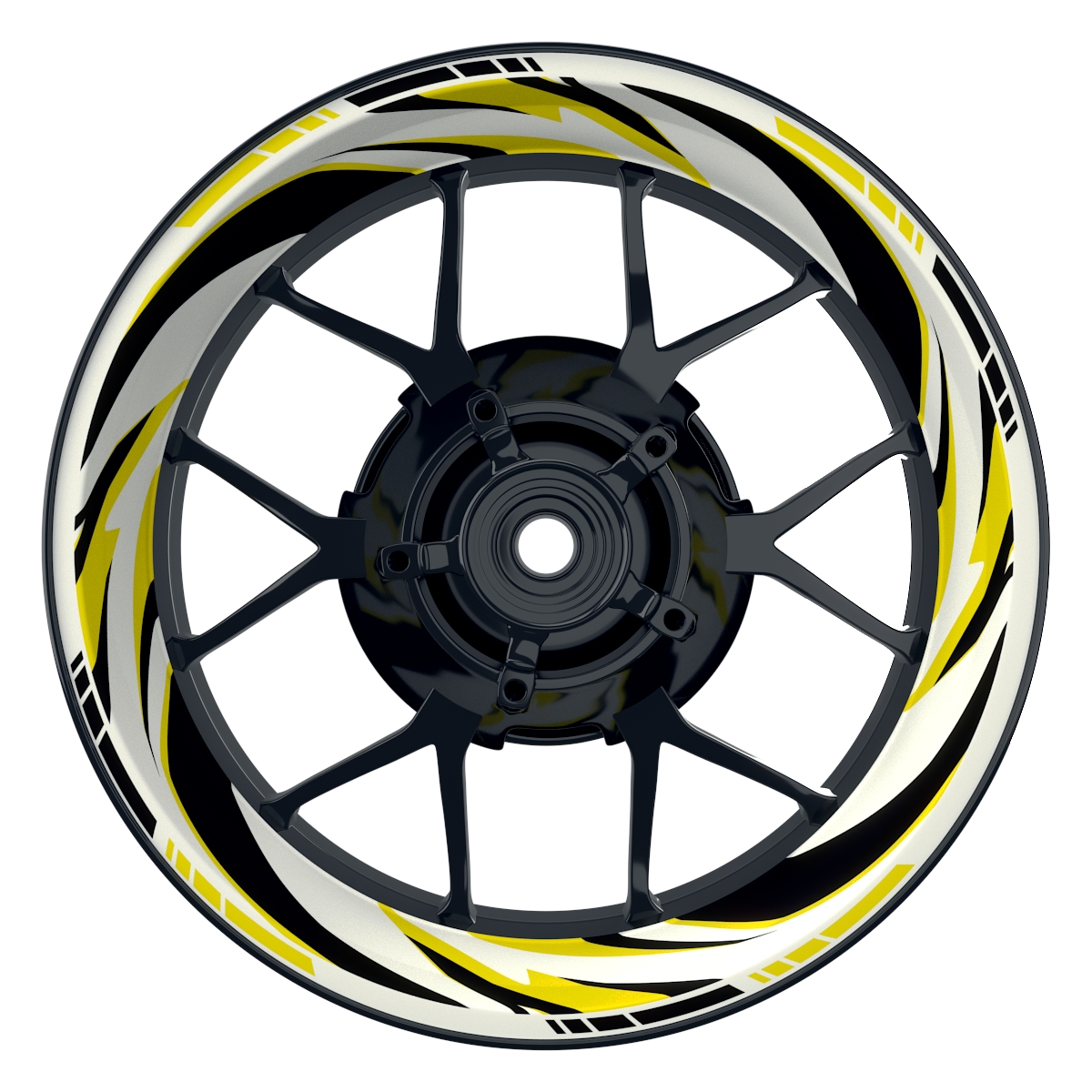 RACING V6 gelb Wheelsticker Felgenaufkleber