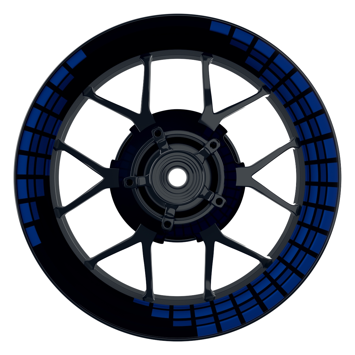 Rectangles schwarz blau Wheelsticker Felgenaufkleber