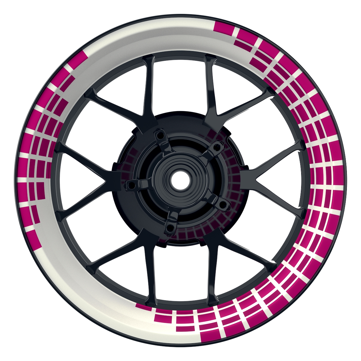 Rectangles weiss pink Wheelsticker Felgenaufkleber