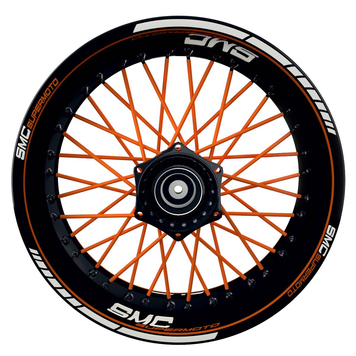 SMC Supermoto Clean schwarz orange Wheelsticker Felgenaufkleber