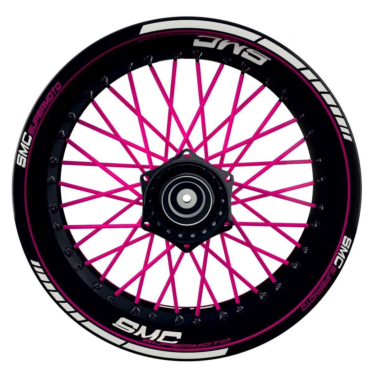 SMC Supermoto Clean schwarz pink Wheelsticker Felgenaufkleber