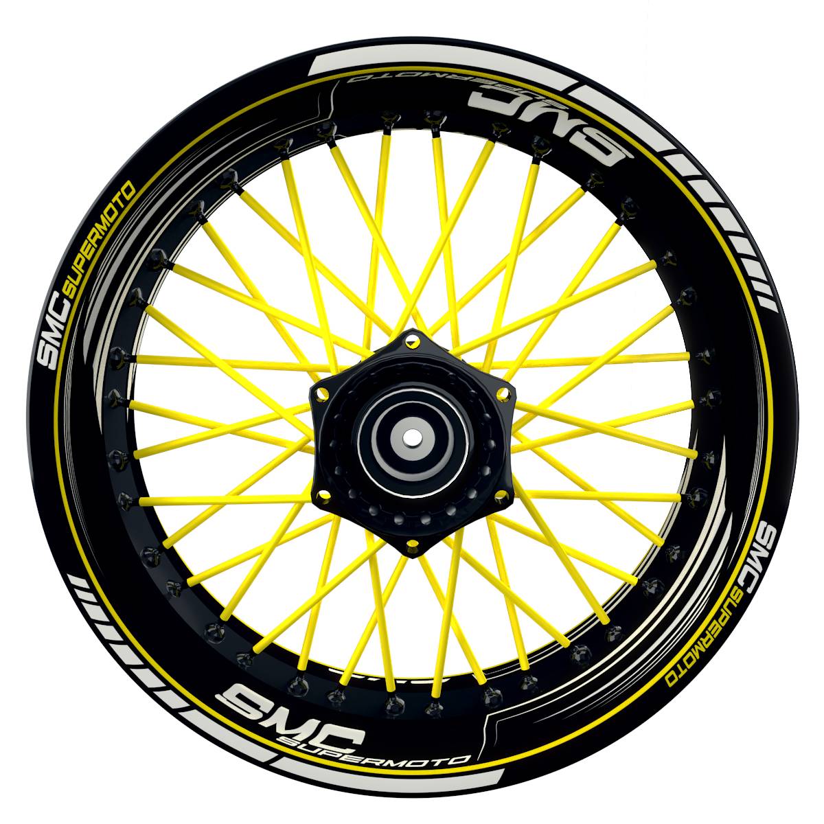 SMC Supermoto SAW schwarz gelb Wheelsticker Felgenaufkleber