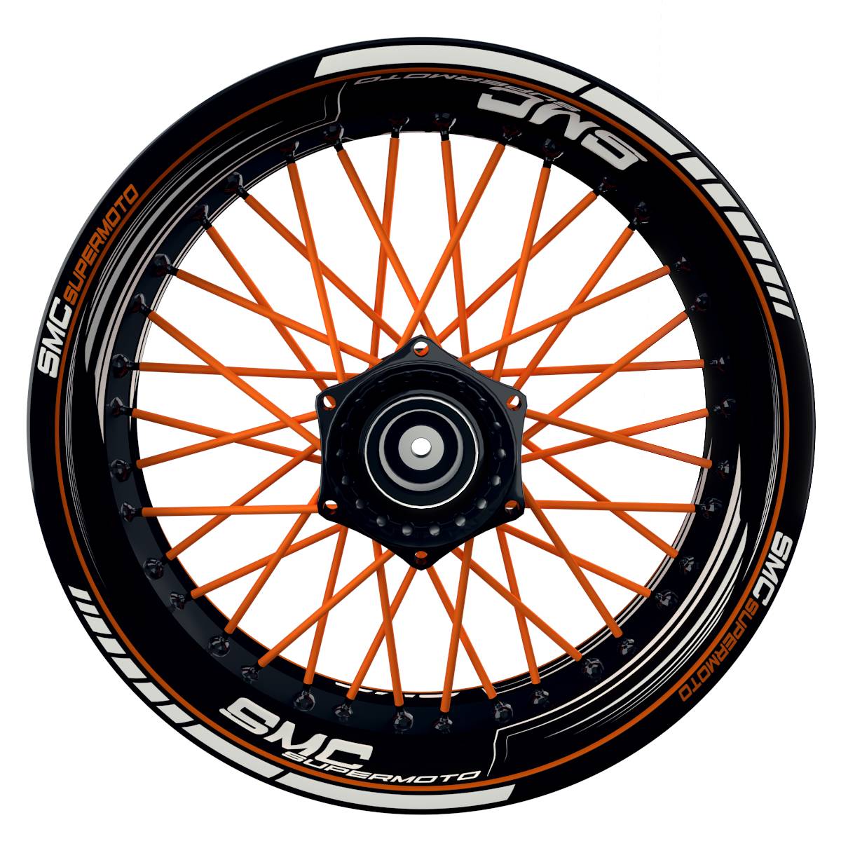 SMC Supermoto SAW schwarz orange Wheelsticker Felgenaufkleber