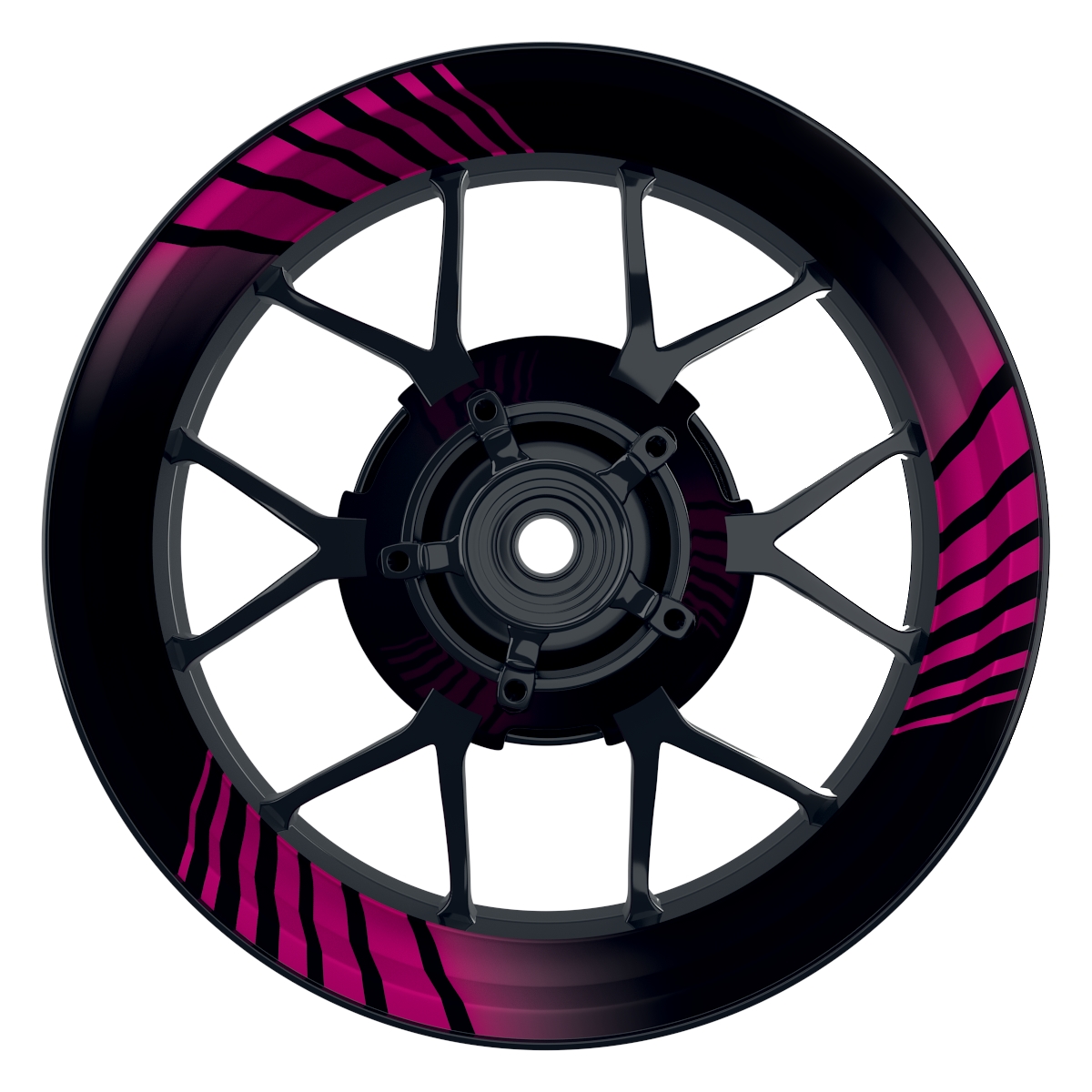 Techno schwarz pink Wheelsticker Felgenaufkleber