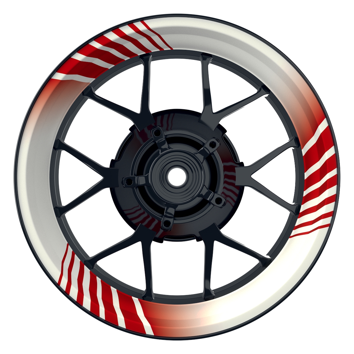 Techno weiss rot Wheelsticker Felgenaufkleber