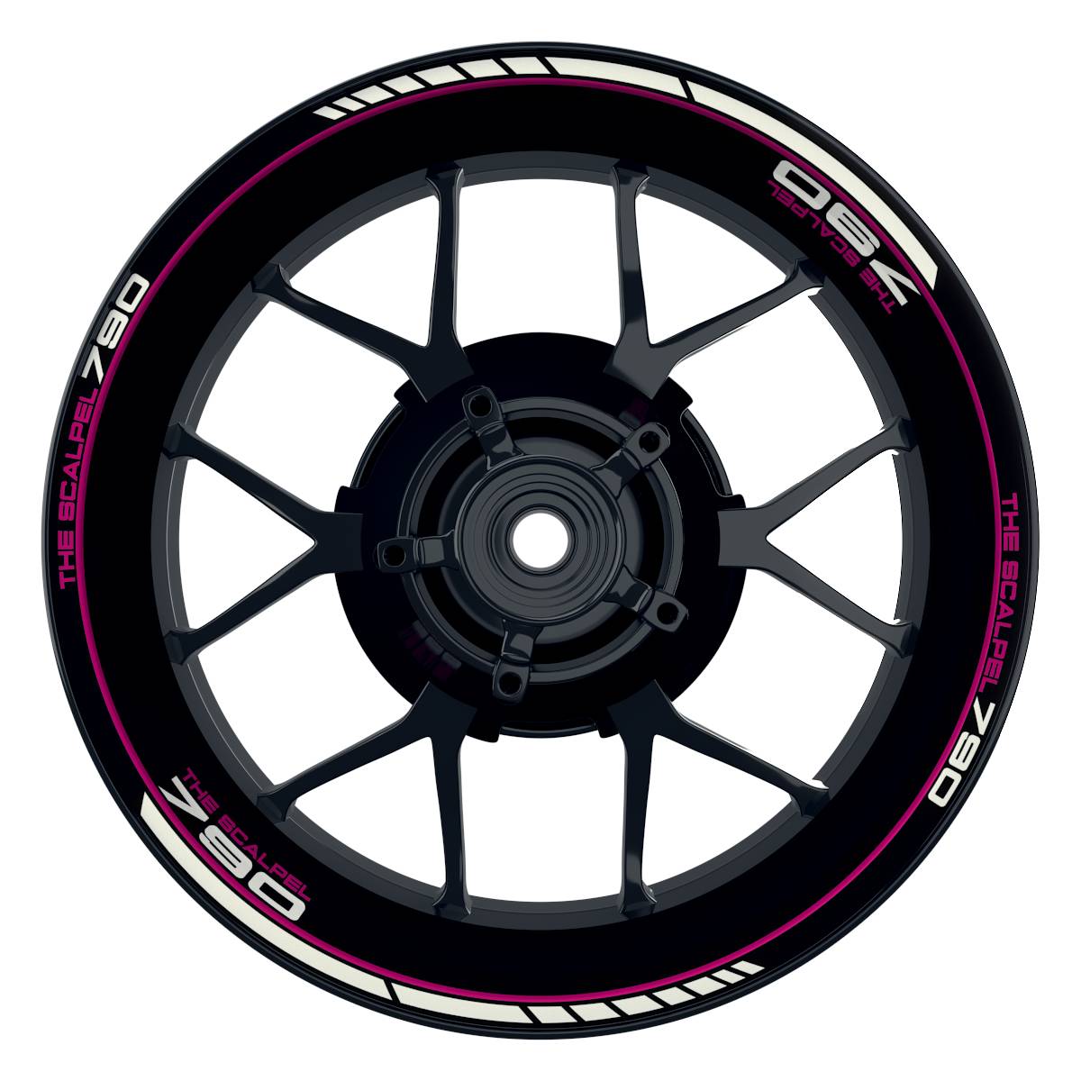 THE SCALPEL 790 Clean schwarz pink Wheelsticker Felgenaufkleber