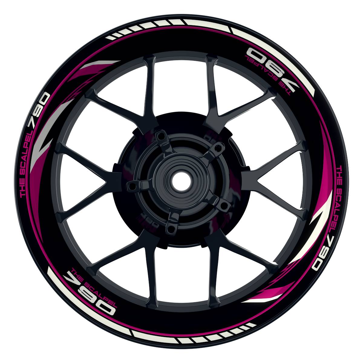 THE SCALPEL 790 Razor schwarz pink Wheelsticker Felgenaufkleber