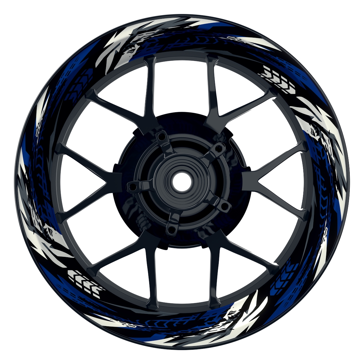Tires schwarz blau Wheelsticker Felgenaufkleber