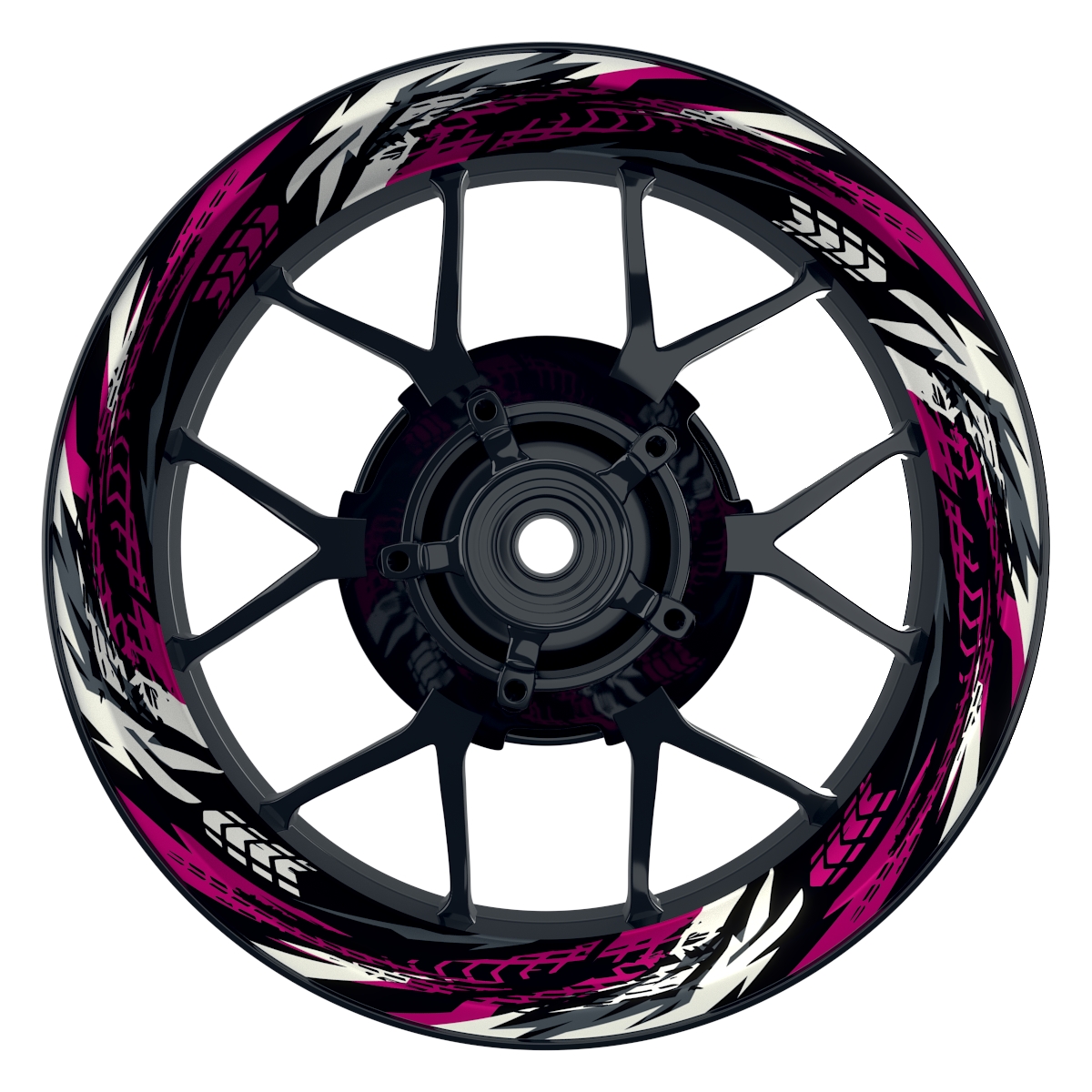 Tires schwarz pink Wheelsticker Felgenaufkleber