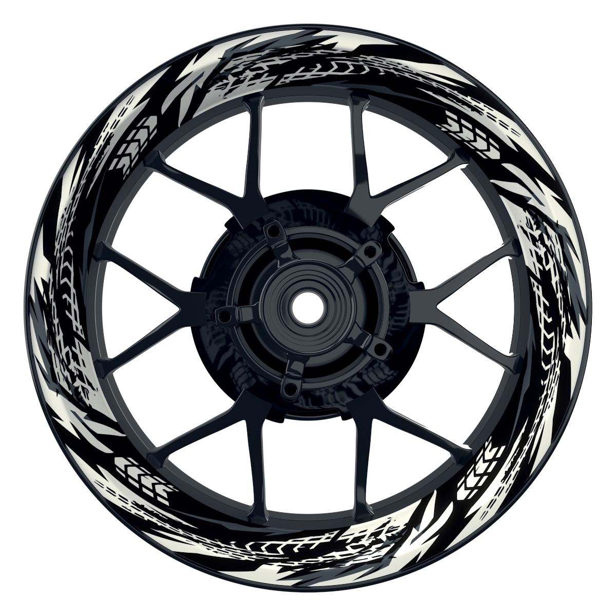 Tires schwarz weiss Wheelsticker Felgenaufkleber