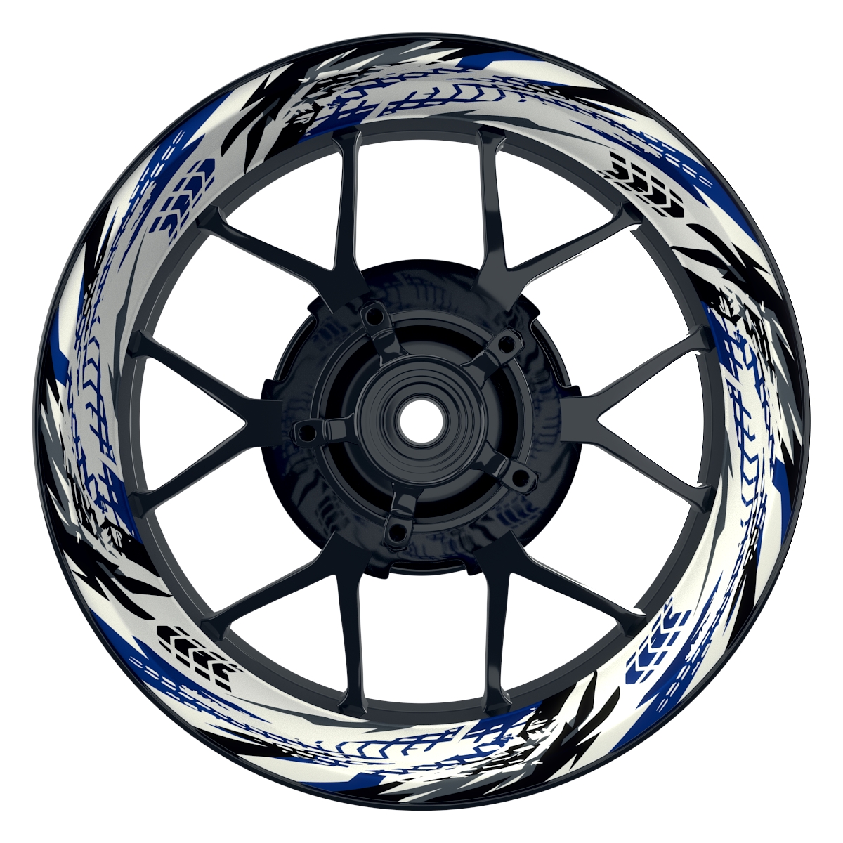 Tires weiss blau Wheelsticker Felgenaufkleber