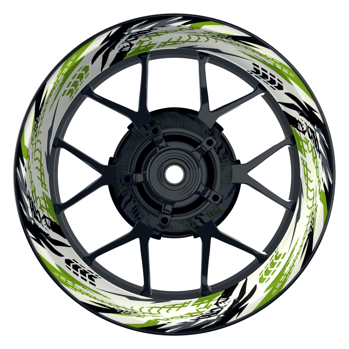 Tires weiss gruen Wheelsticker Felgenaufkleber