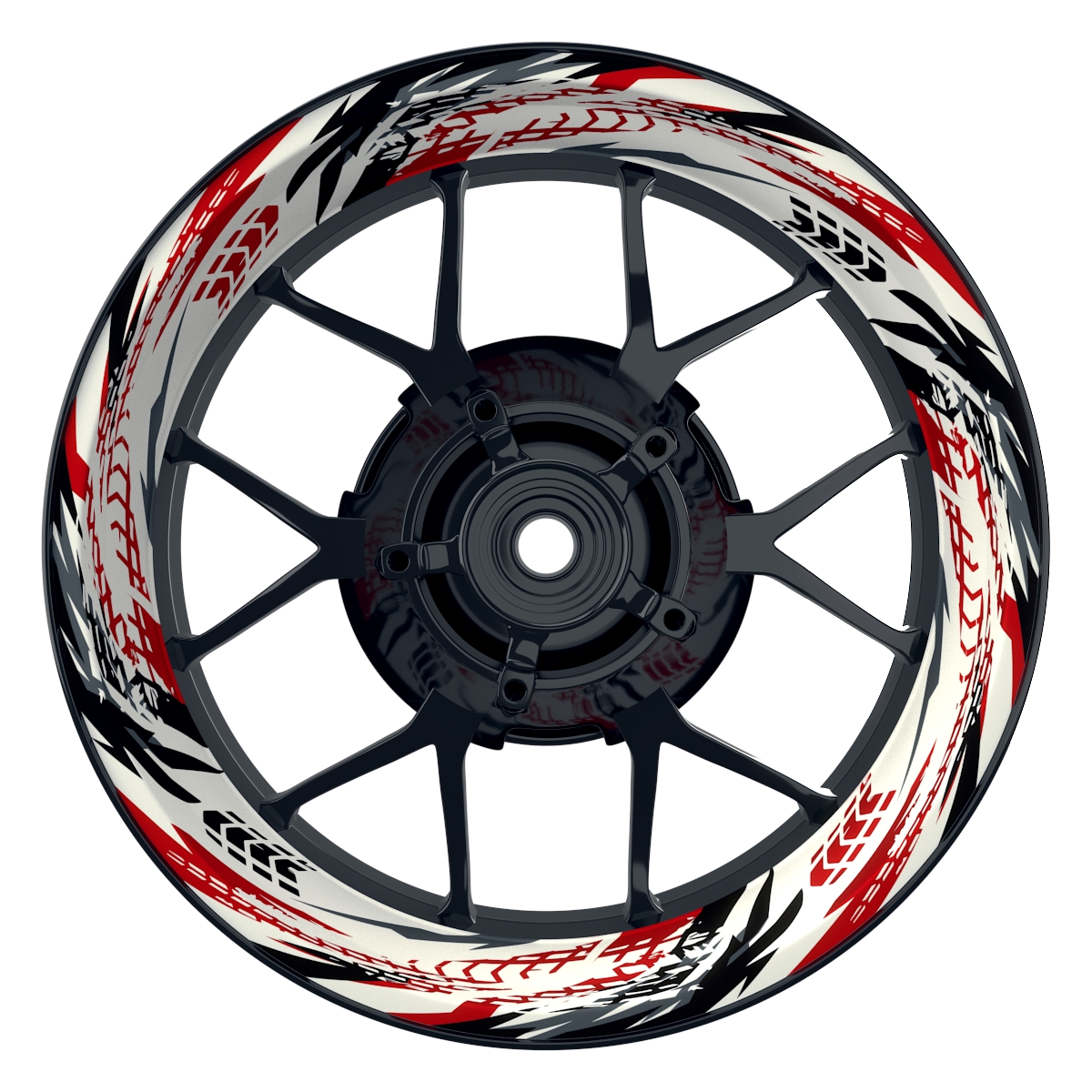 Tires weiss rot Wheelsticker Felgenaufkleber