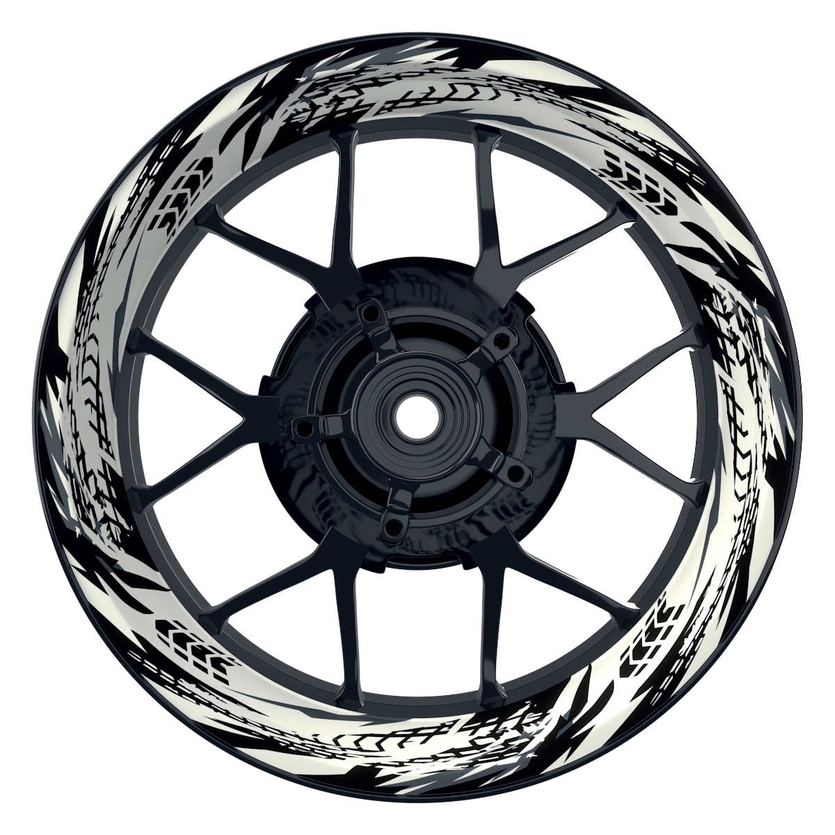 Tires weiss schwarz Wheelsticker Felgenaufkleber