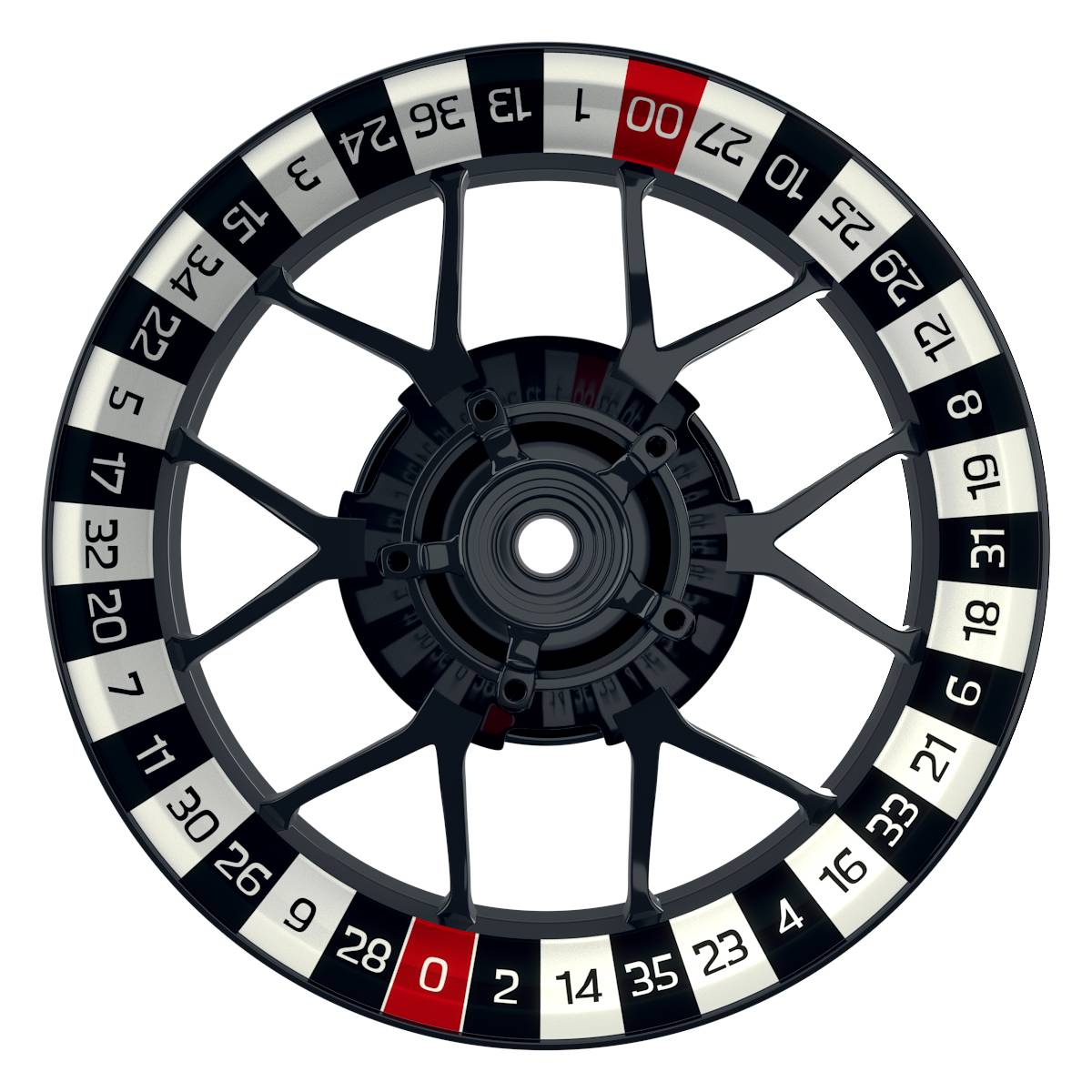 Roulette schwarz weiss Wheelsticker Felgenaufkleber