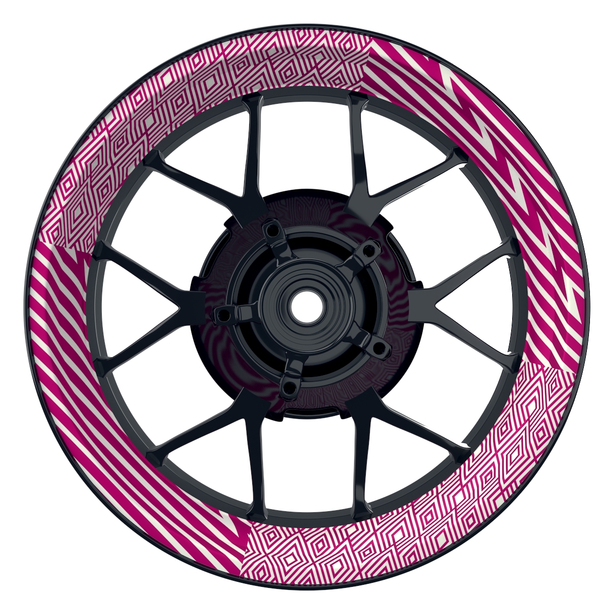 Trouble weiss pink Wheelsticker Felgenaufkleber