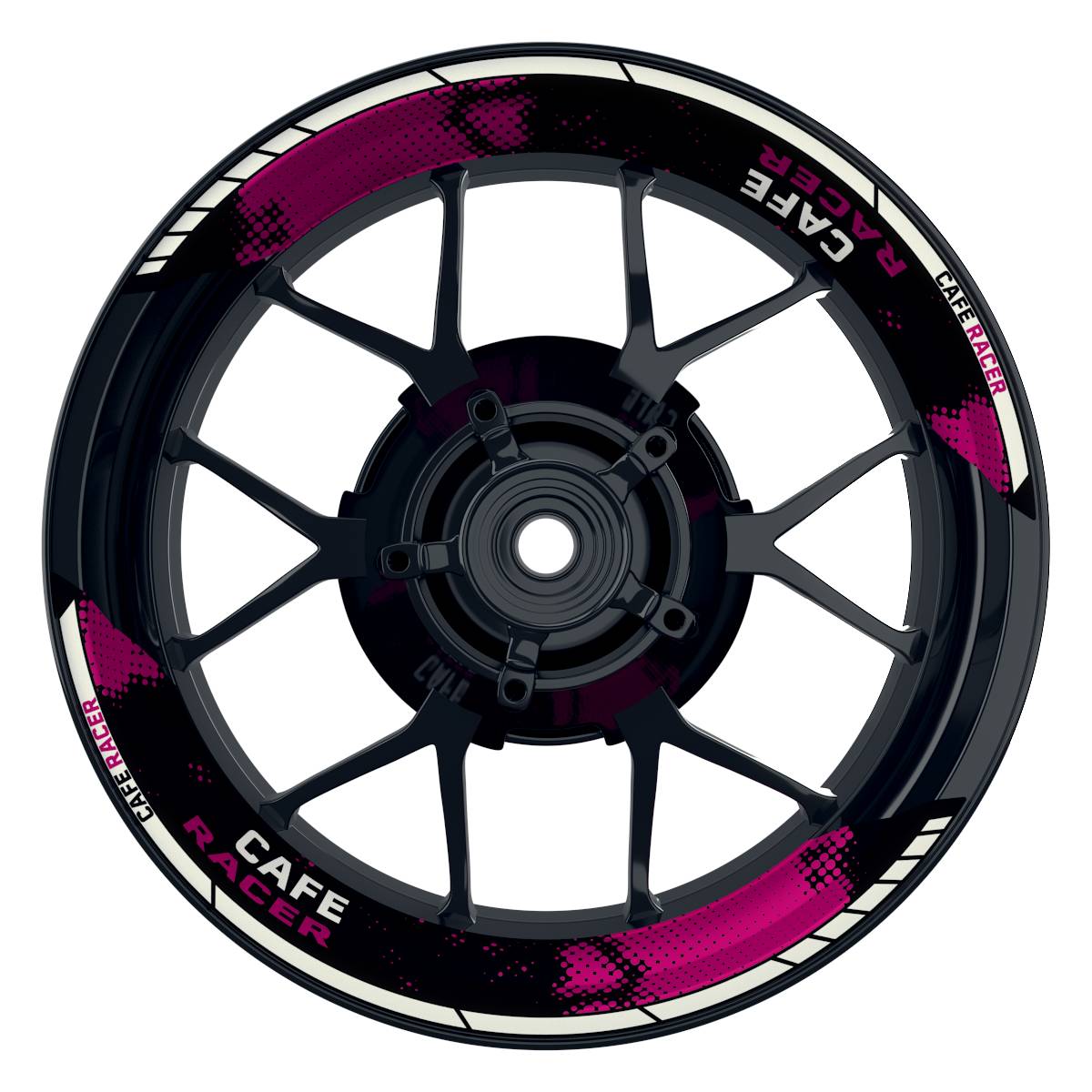 Cafe Racer Dots schwarz pink Frontansicht