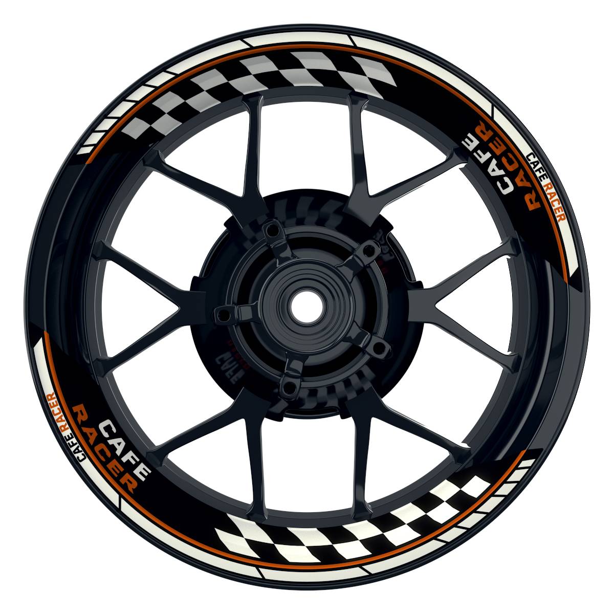 Cafe Racer Grid schwarz orange Frontansicht
