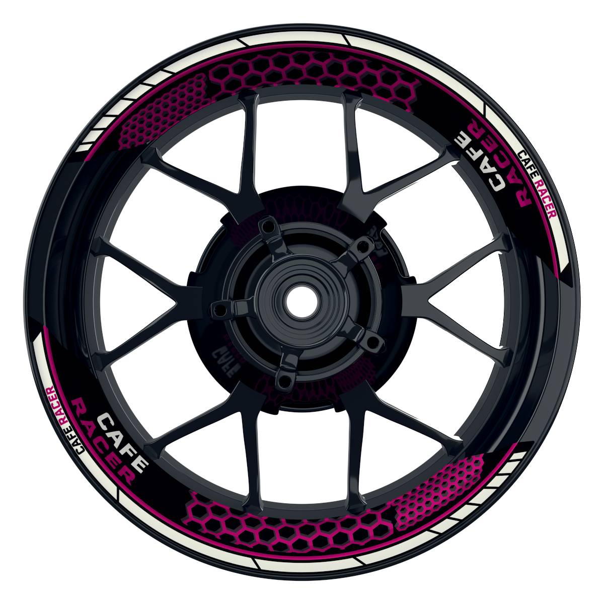 Cafe Racer Hexagon schwarz pink Frontansicht