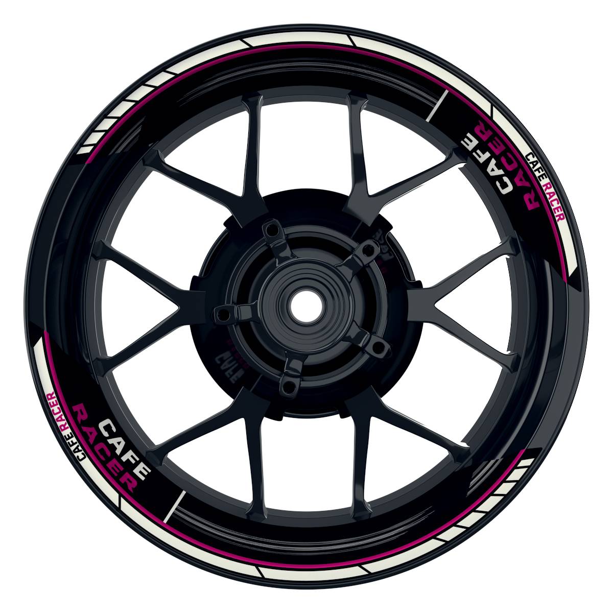Cafe Racer Scratched schwarz pink Frontansicht