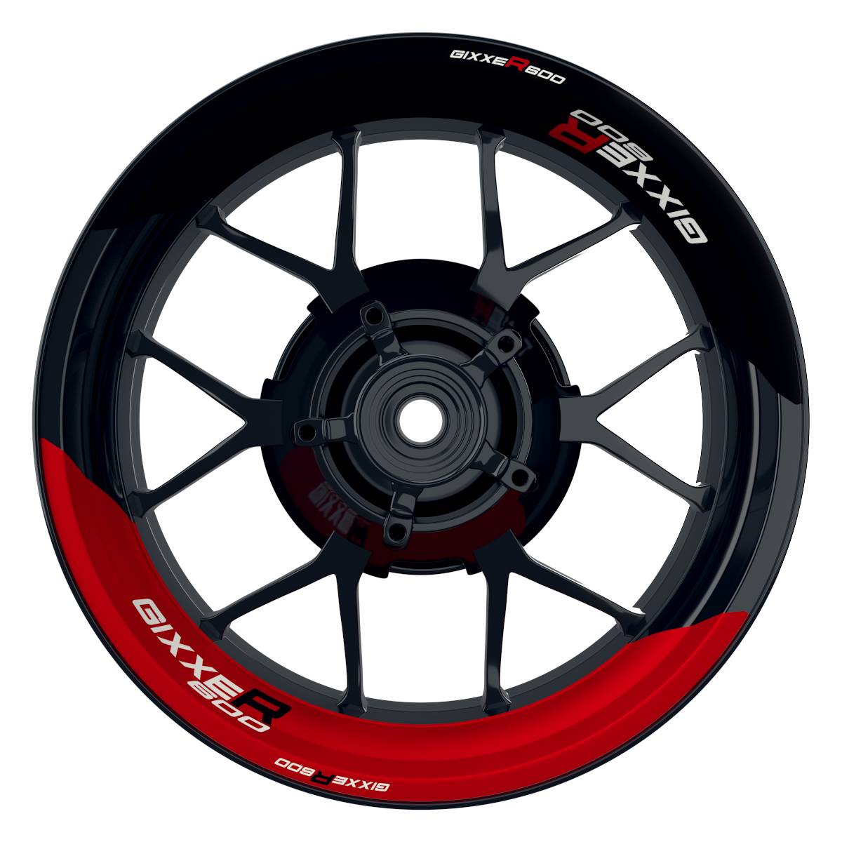 GIXXER600 halb halb schwarz rot Frontansicht