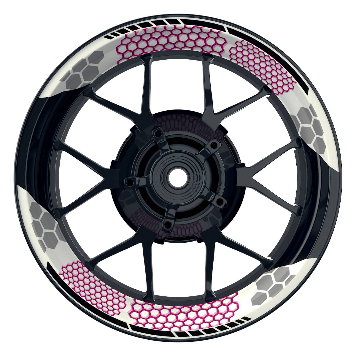 Hexagon weiss pink Frontansicht