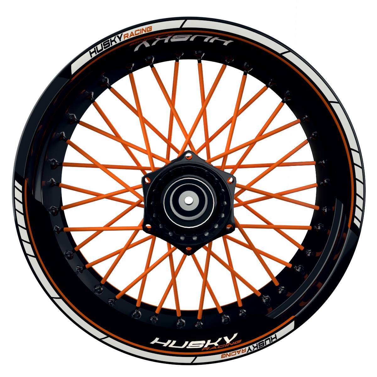 HUSKY Racing Clean schwarz orange Frontansicht