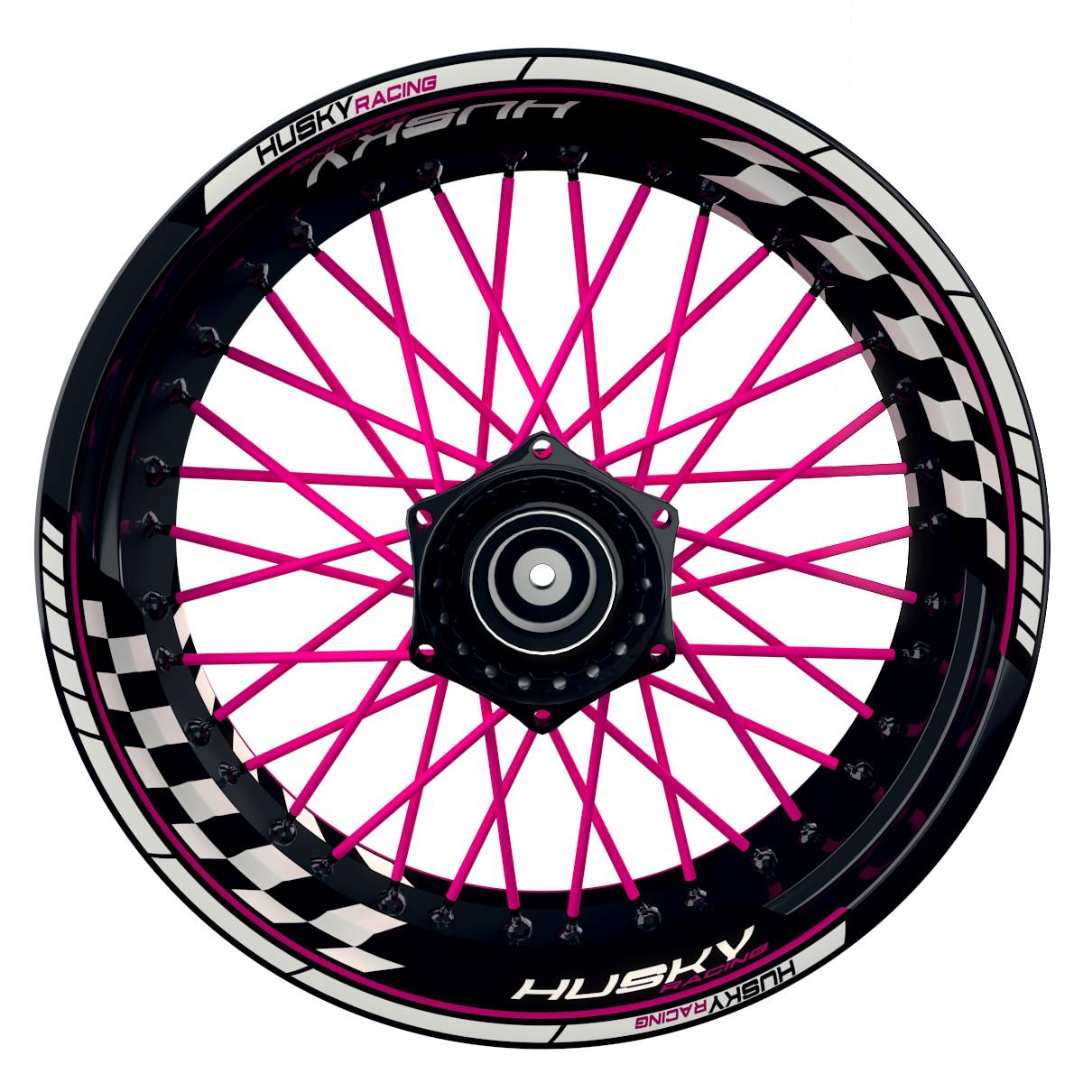 HUSKY Racing Grid schwarz pink Frontansicht