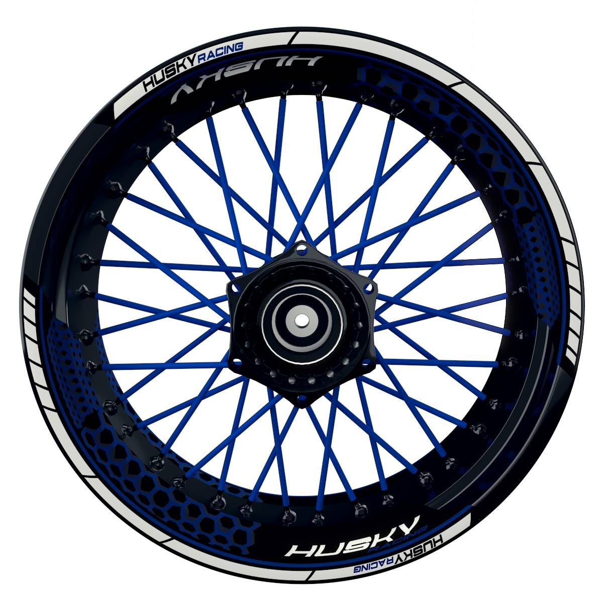 HUSKY Racing Hexagon schwarz blau Frontansicht