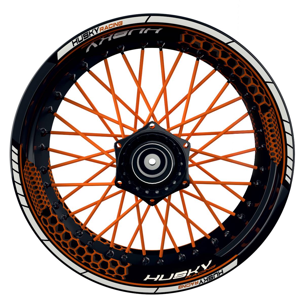 HUSKY Racing Hexagon schwarz orange Frontansicht