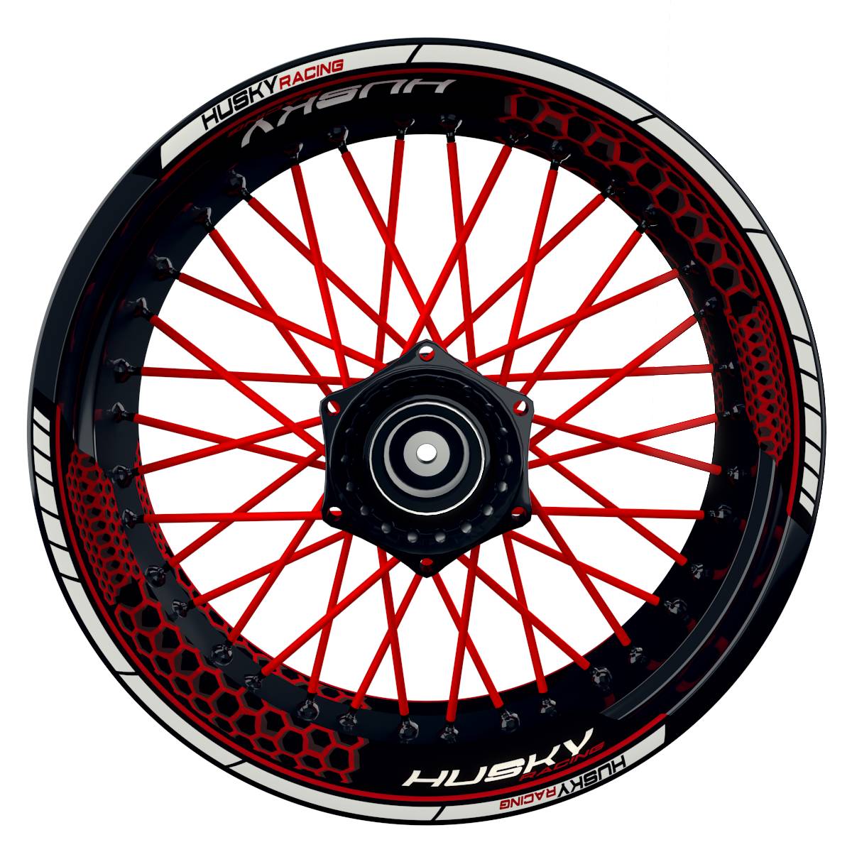 HUSKY Racing Hexagon schwarz rot Frontansicht