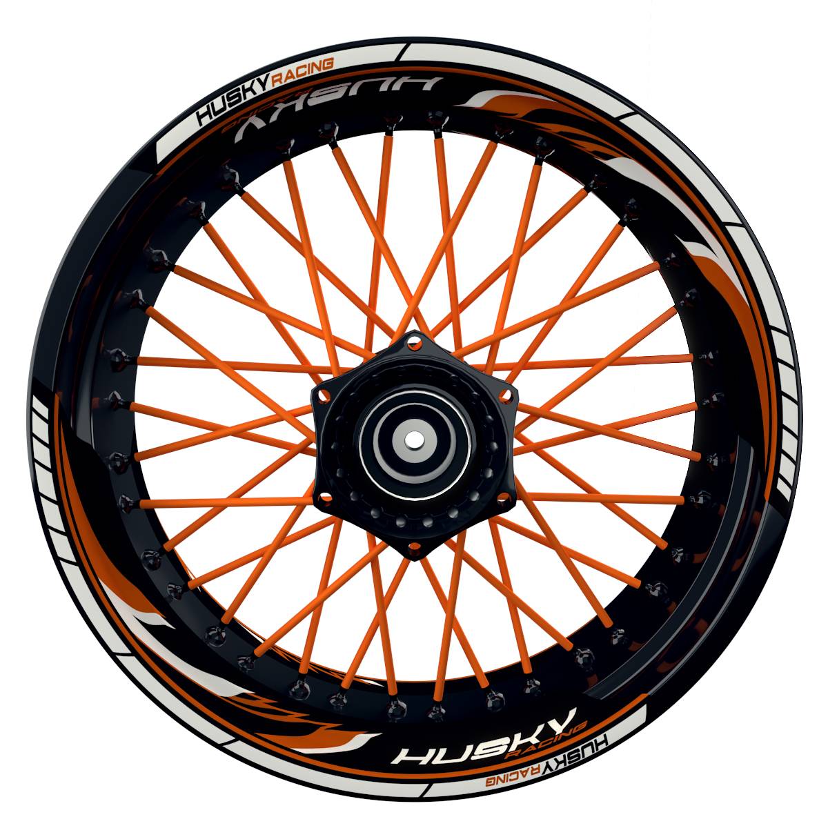 HUSKY Racing Razor schwarz orange Frontansicht