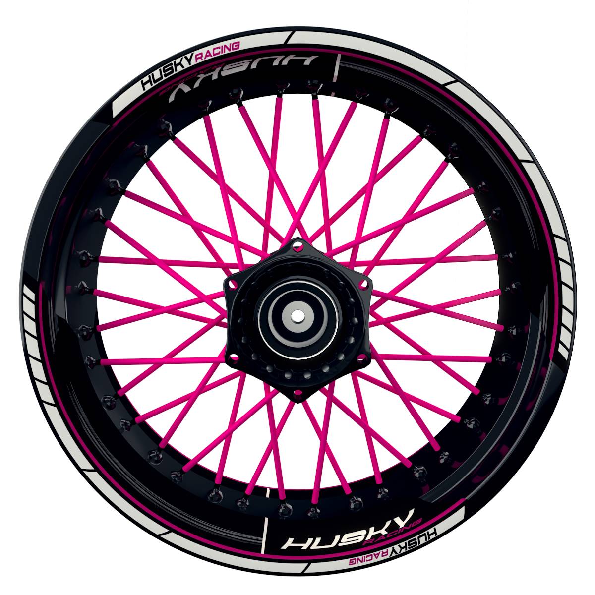 HUSKY Racing Scratched schwarz pink Frontansicht