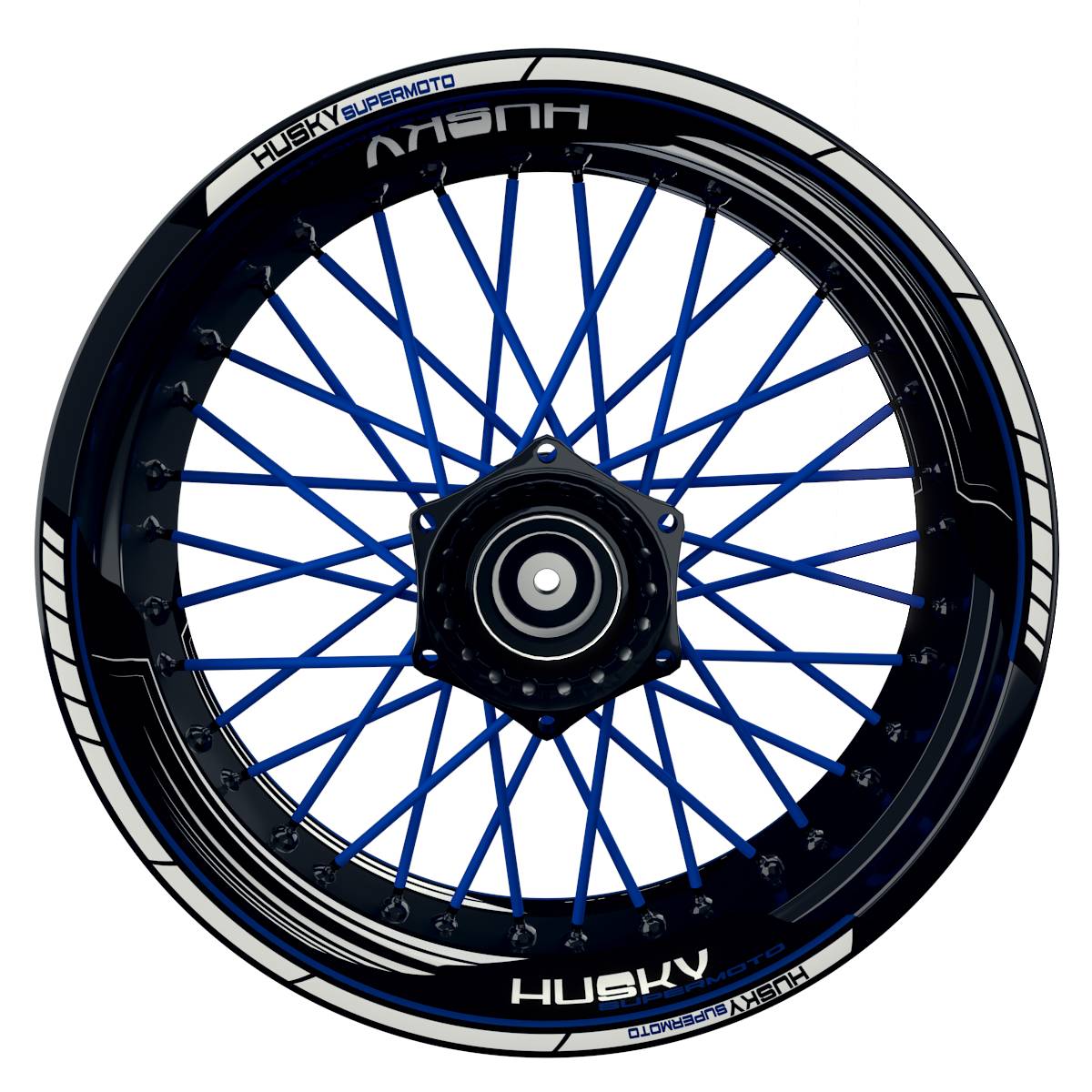 HUSKY Supermoto SAW schwarz blau Frontansicht
