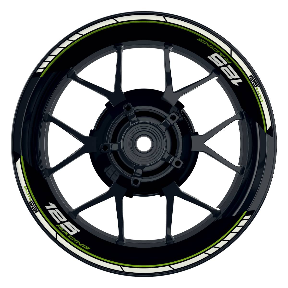 KTM Racing 125 Clean schwarz gruen Frontansicht