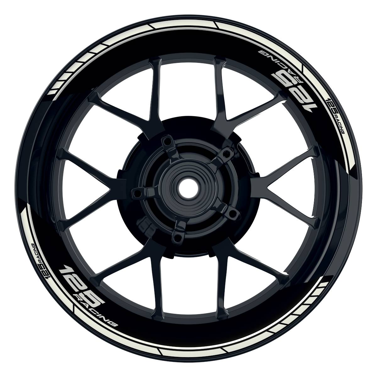 KTM Racing 125 Clean schwarz weiss Frontansicht