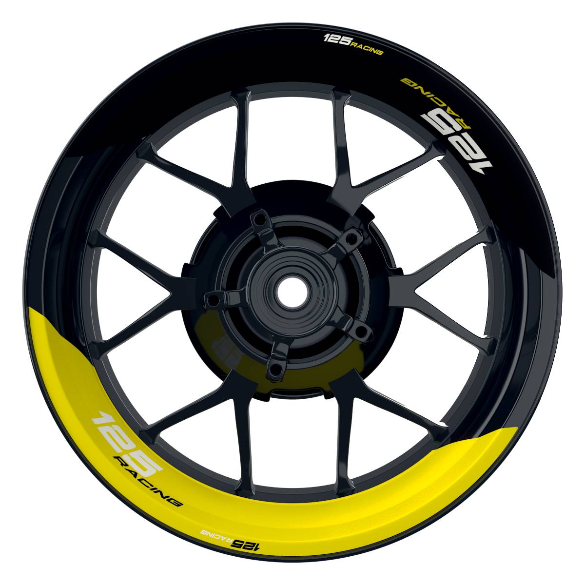 KTM Racing 125 halb halb schwarz gelb Frontansicht