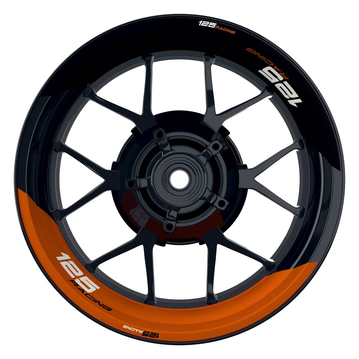 KTM Racing 125 halb halb schwarz orange Frontansicht