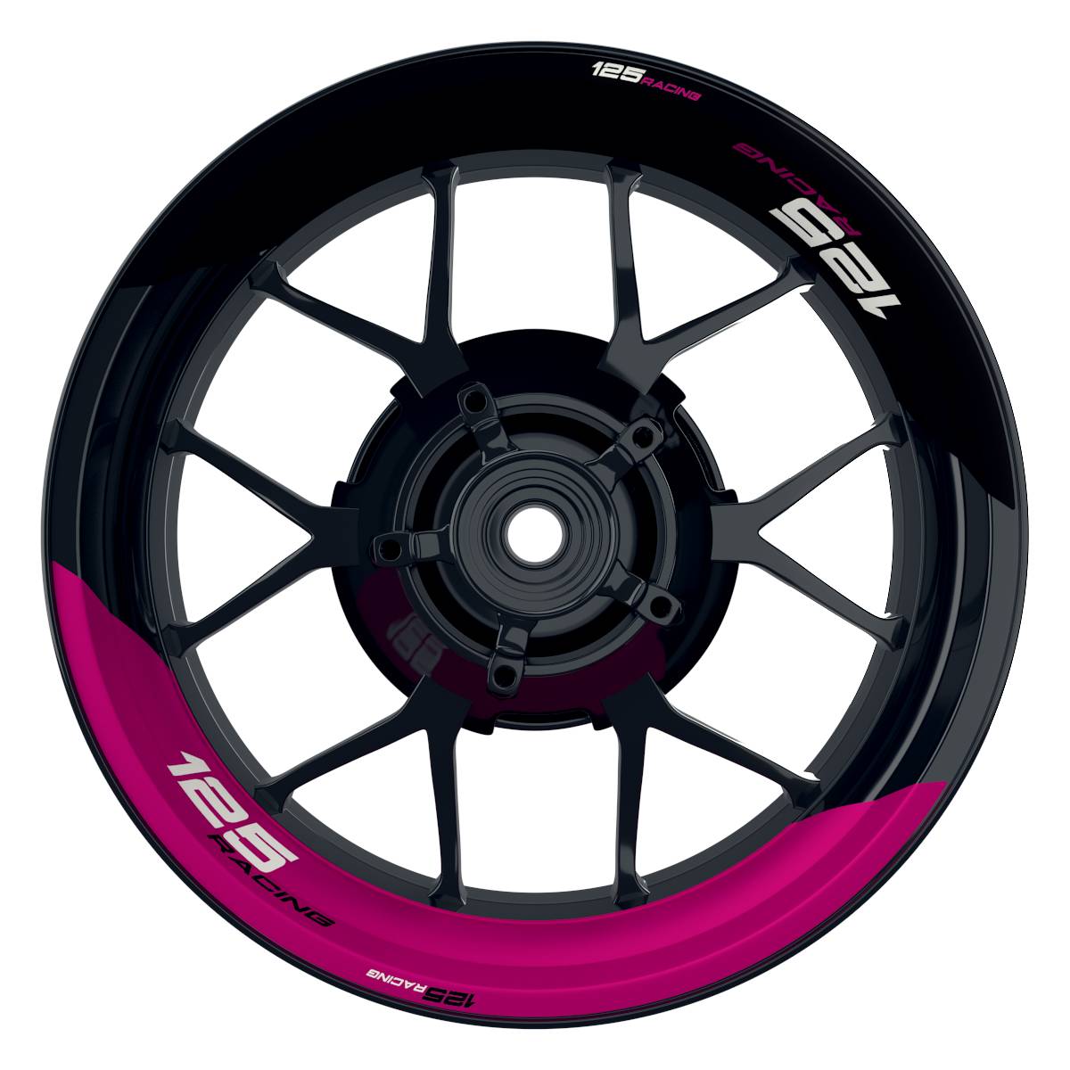 KTM Racing 125 halb halb schwarz pink Frontansicht