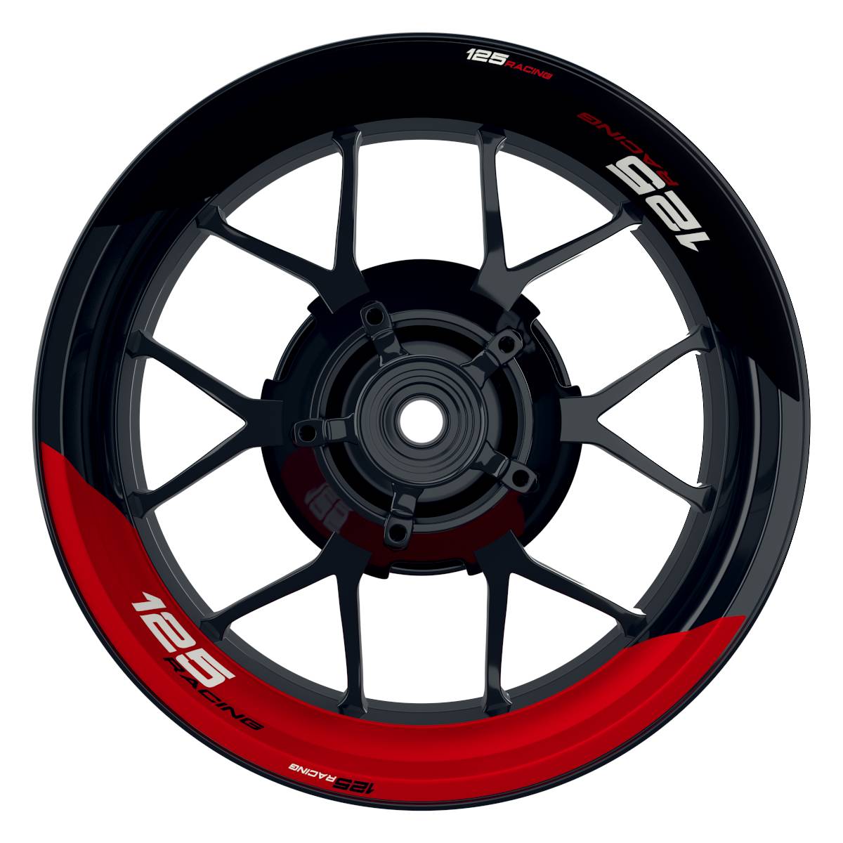 KTM Racing 125 halb halb schwarz rot Frontansicht