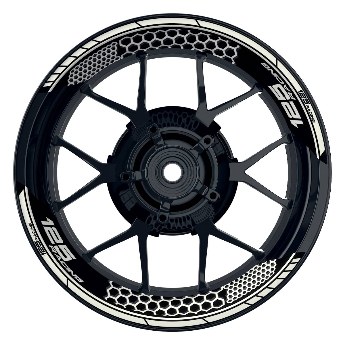 KTM Racing 125 Hexagon schwarz weiss Frontansicht