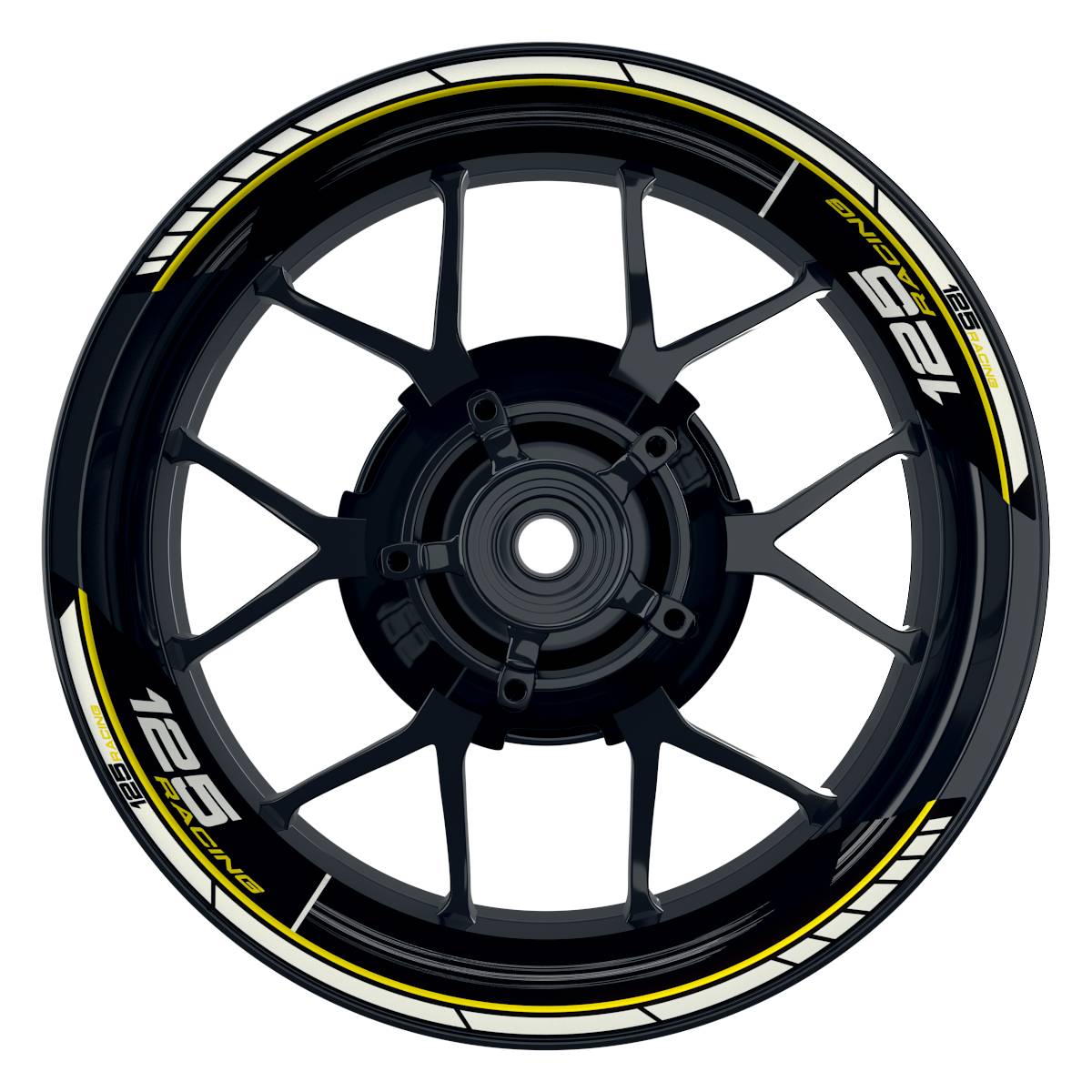 KTM Racing 125 Scratched schwarz gelb Frontansicht