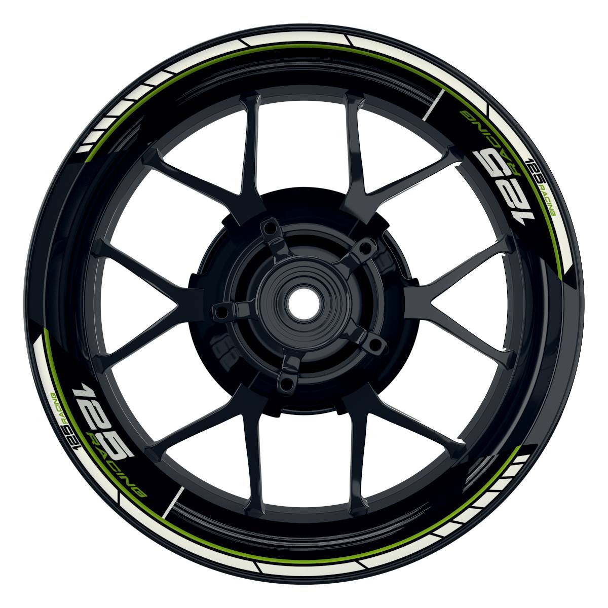 KTM Racing 125 Scratched schwarz gruen Frontansicht