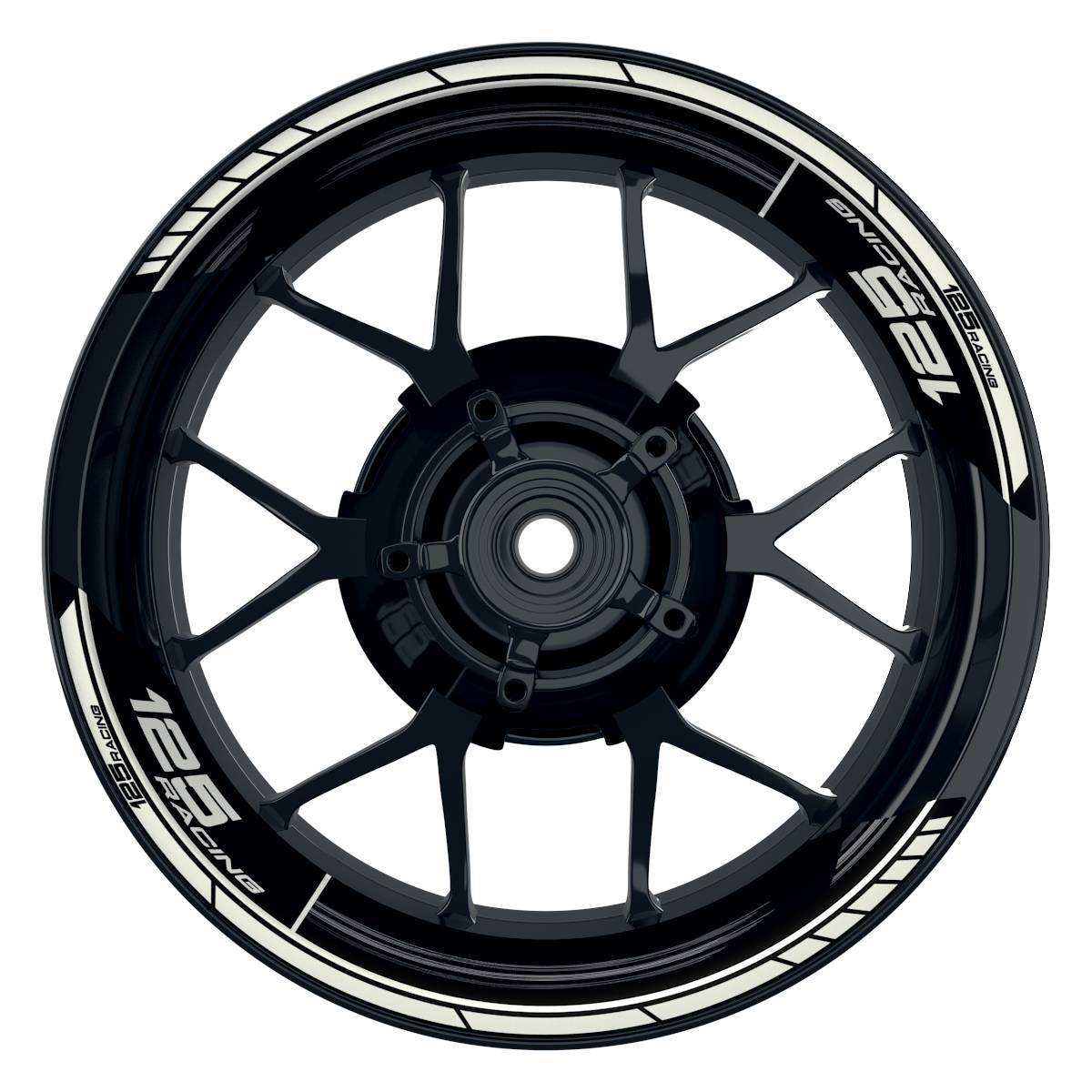 KTM Racing 125 Scratched schwarz weiss Frontansicht