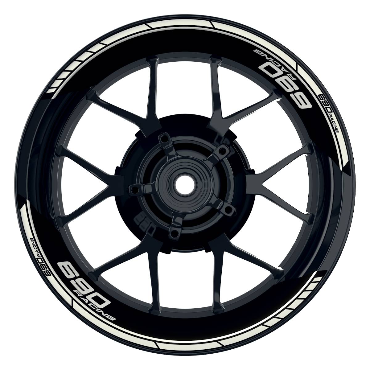 KTM Racing 690 Clean schwarz weiss Frontansicht