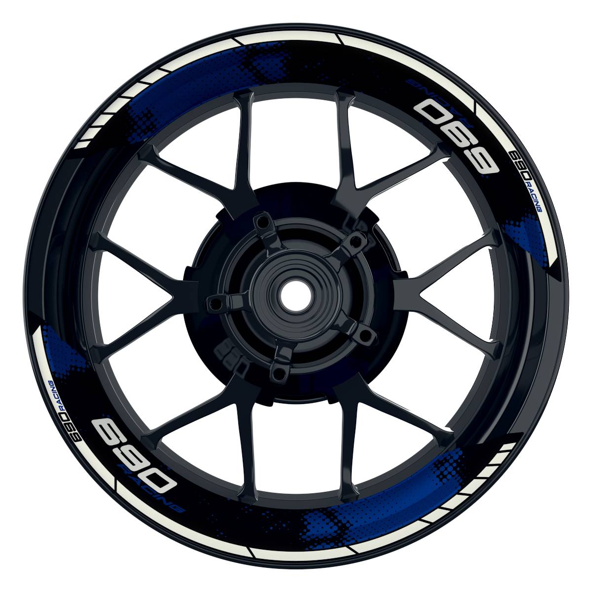 KTM Racing 690 Dots schwarz blau Frontansicht