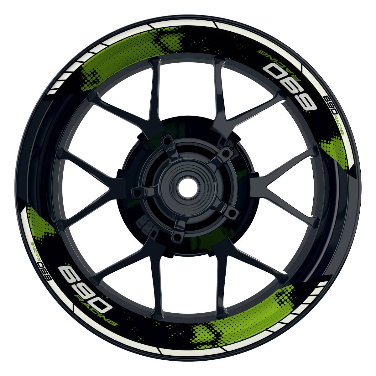 KTM Racing 690 Dots schwarz gruen Frontansicht