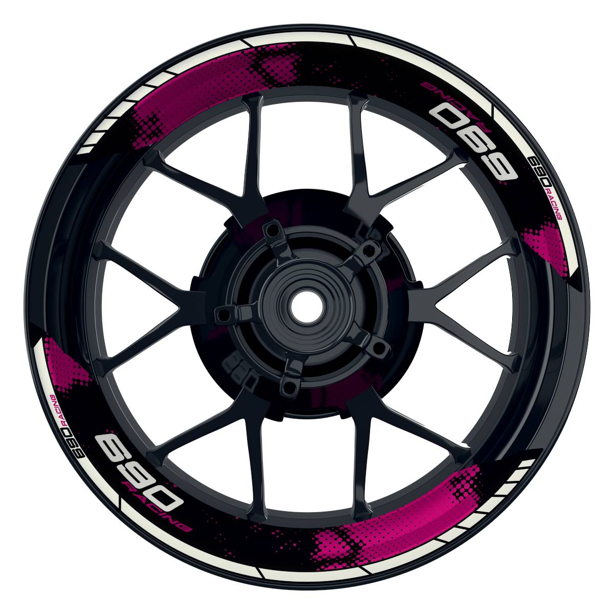 KTM Racing 690 Dots schwarz pink Frontansicht